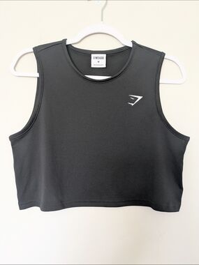 Gymshark Black Cropped Athletic Muscle Tank Top